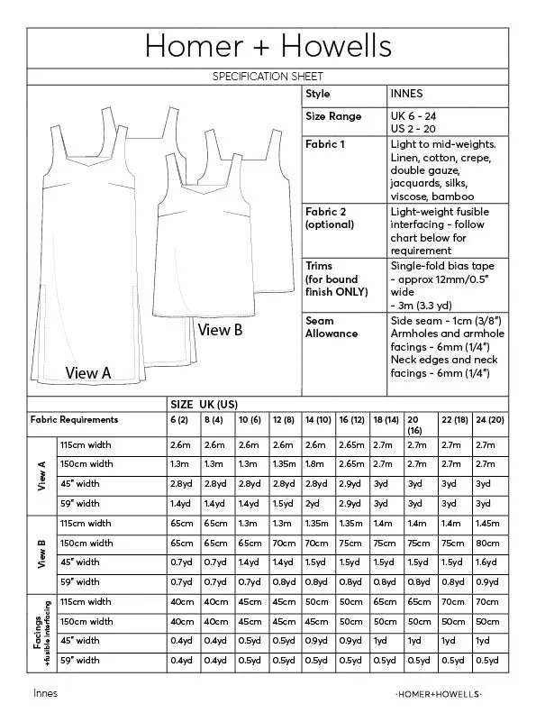 Homer   Howells -  Innes Cami Dess Sewing Pattern