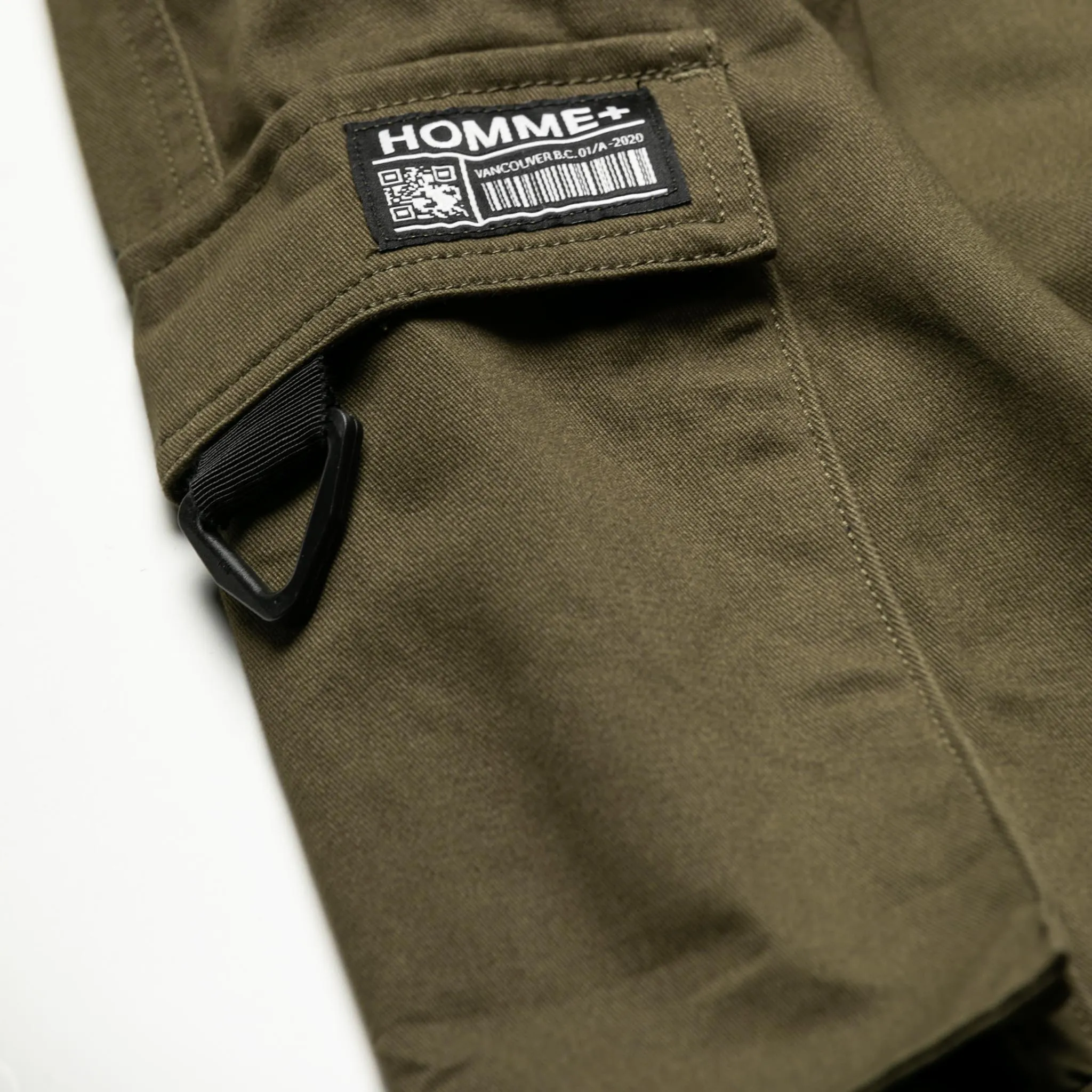 HOMME  Reflective Strap Tech Cargo Pants Army