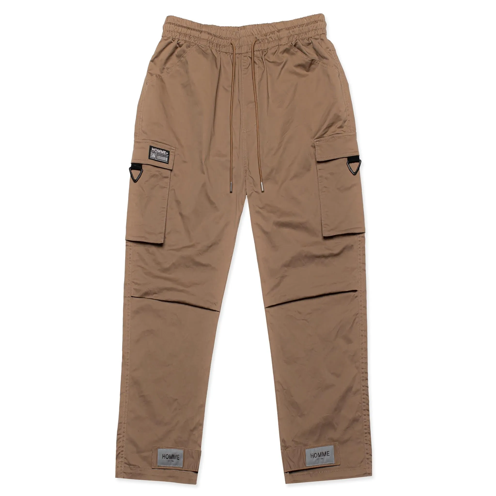 HOMME  Reflective Strap Tech Cargo Pants Beige