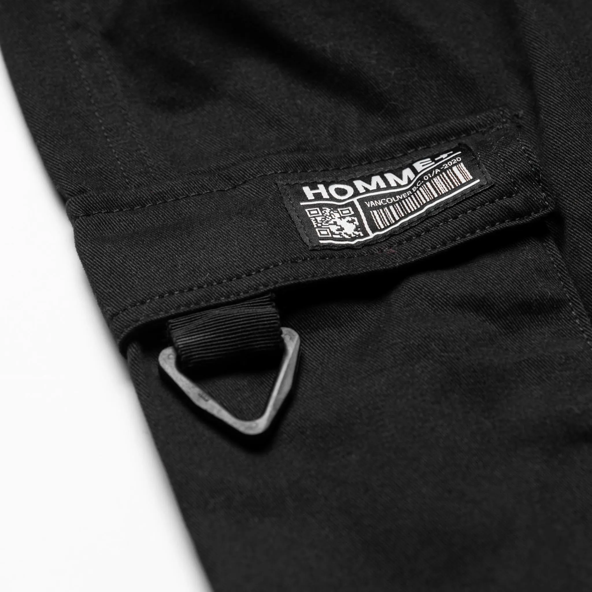 HOMME  Reflective Strap Tech Cargo Pants Black