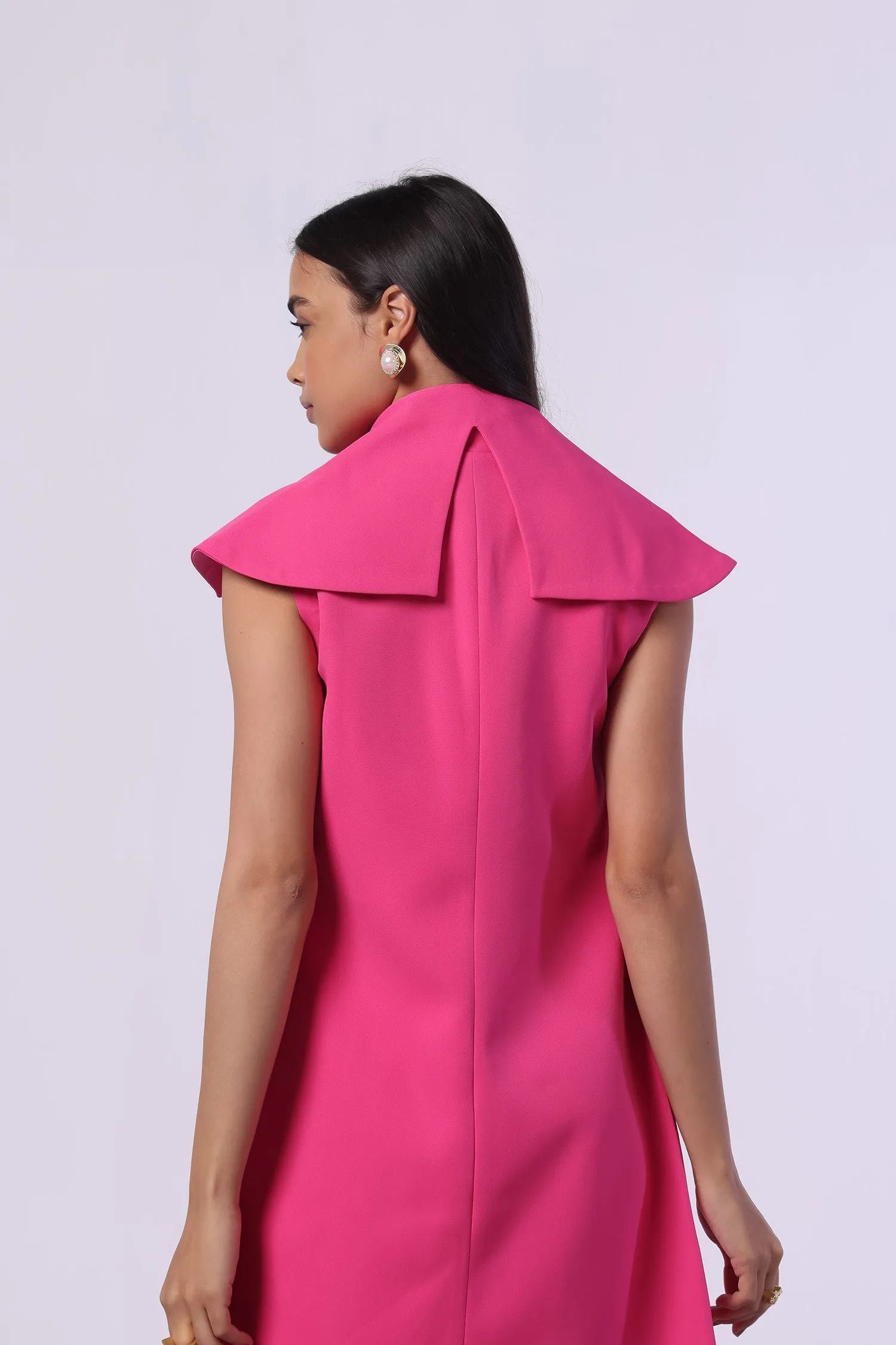 Hot Pink Trench Coat (Sleeveless)