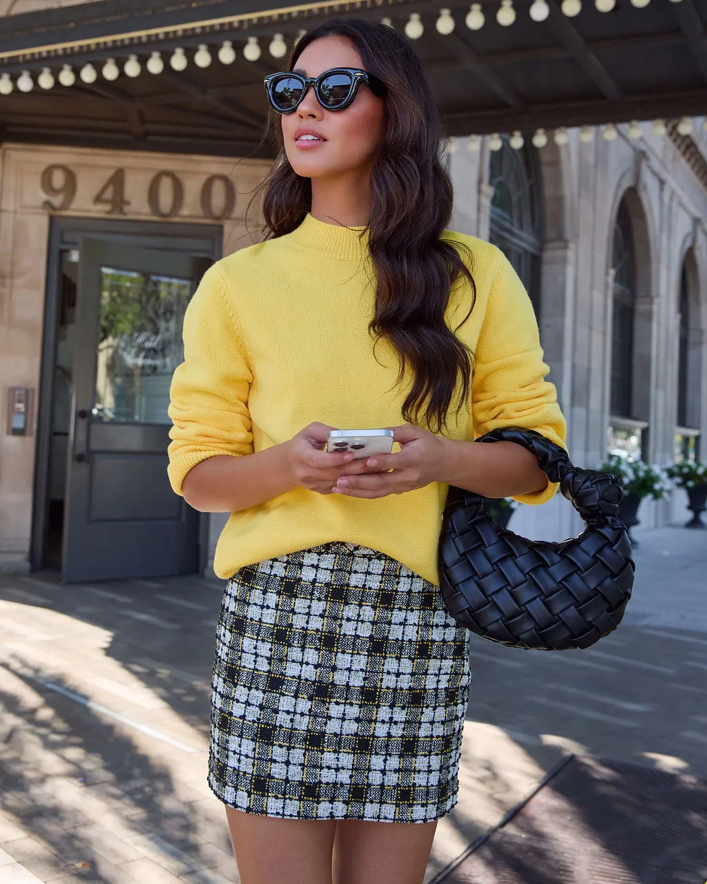 In A Maze Plaid Mini Skirt