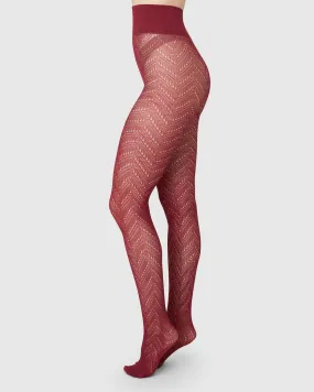 Ina Pointelle Tights Red