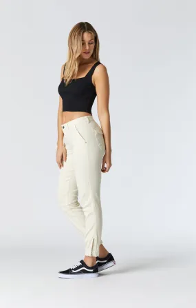 IVY SLIM CARGO PANTS IN ANTIQUE WHITE TWILL