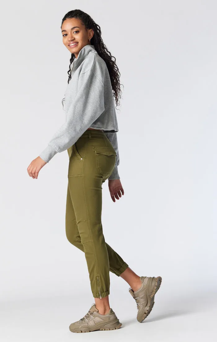 IVY SLIM CARGO PANTS IN BRANCH TWILL