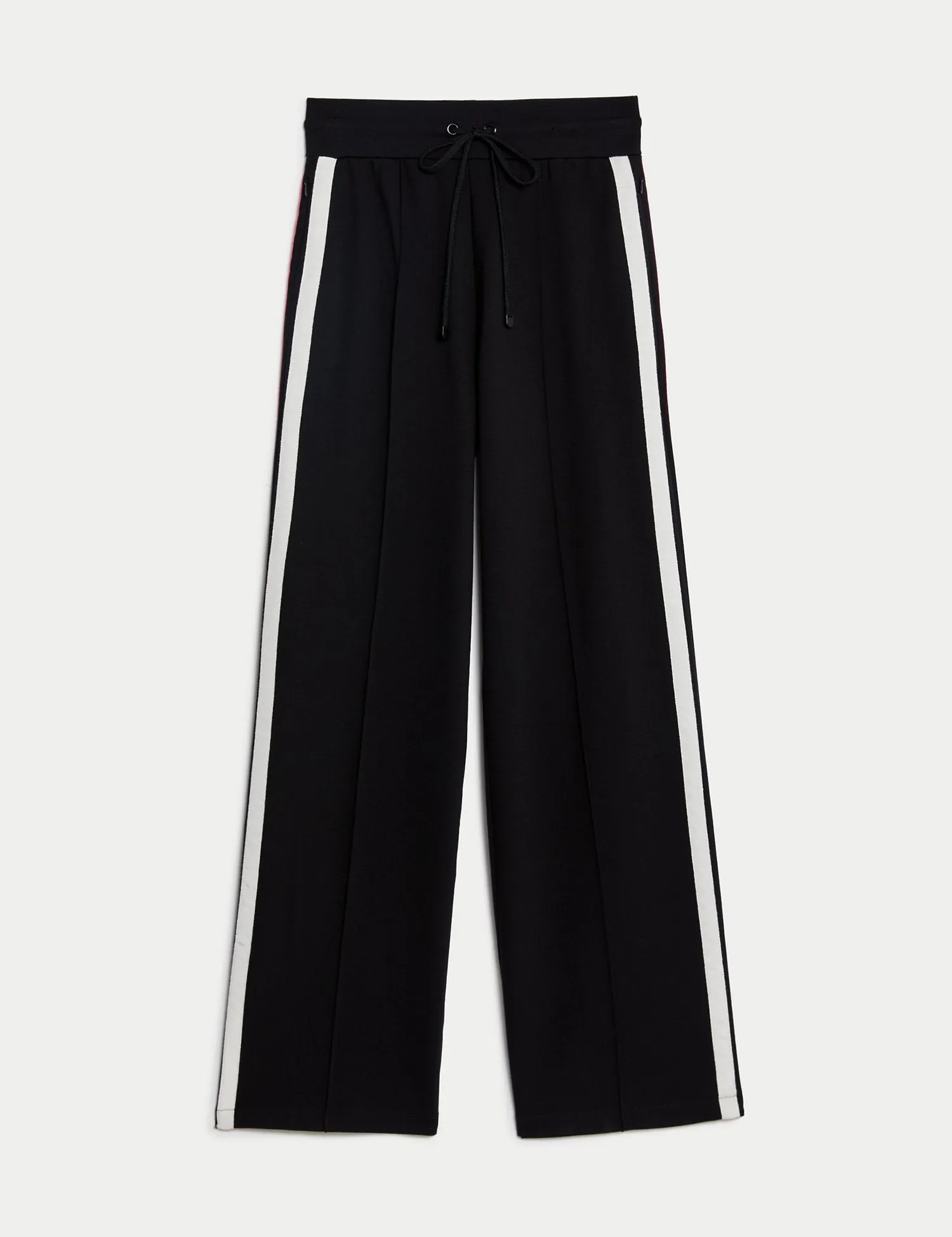 Jersey Side Stripe Wide Leg Trousers