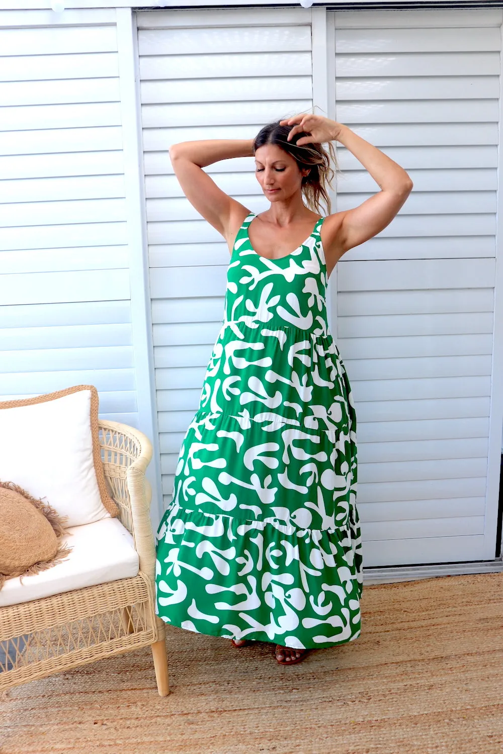 Kate Maxi in Ocean Abstract Green