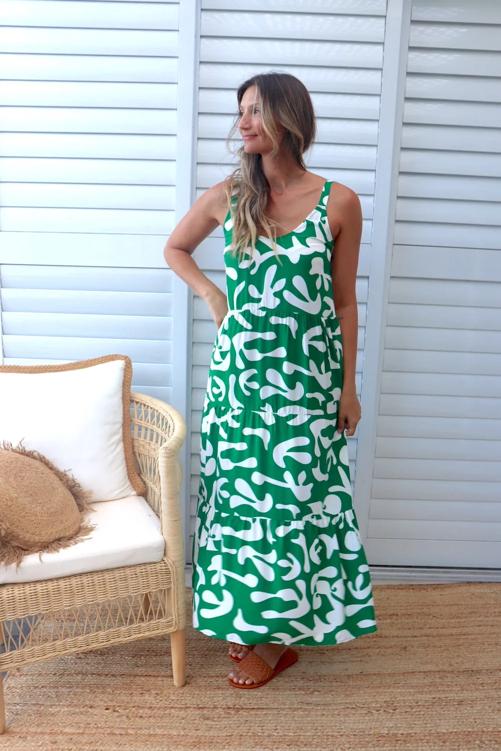 Kate Maxi in Ocean Abstract Green