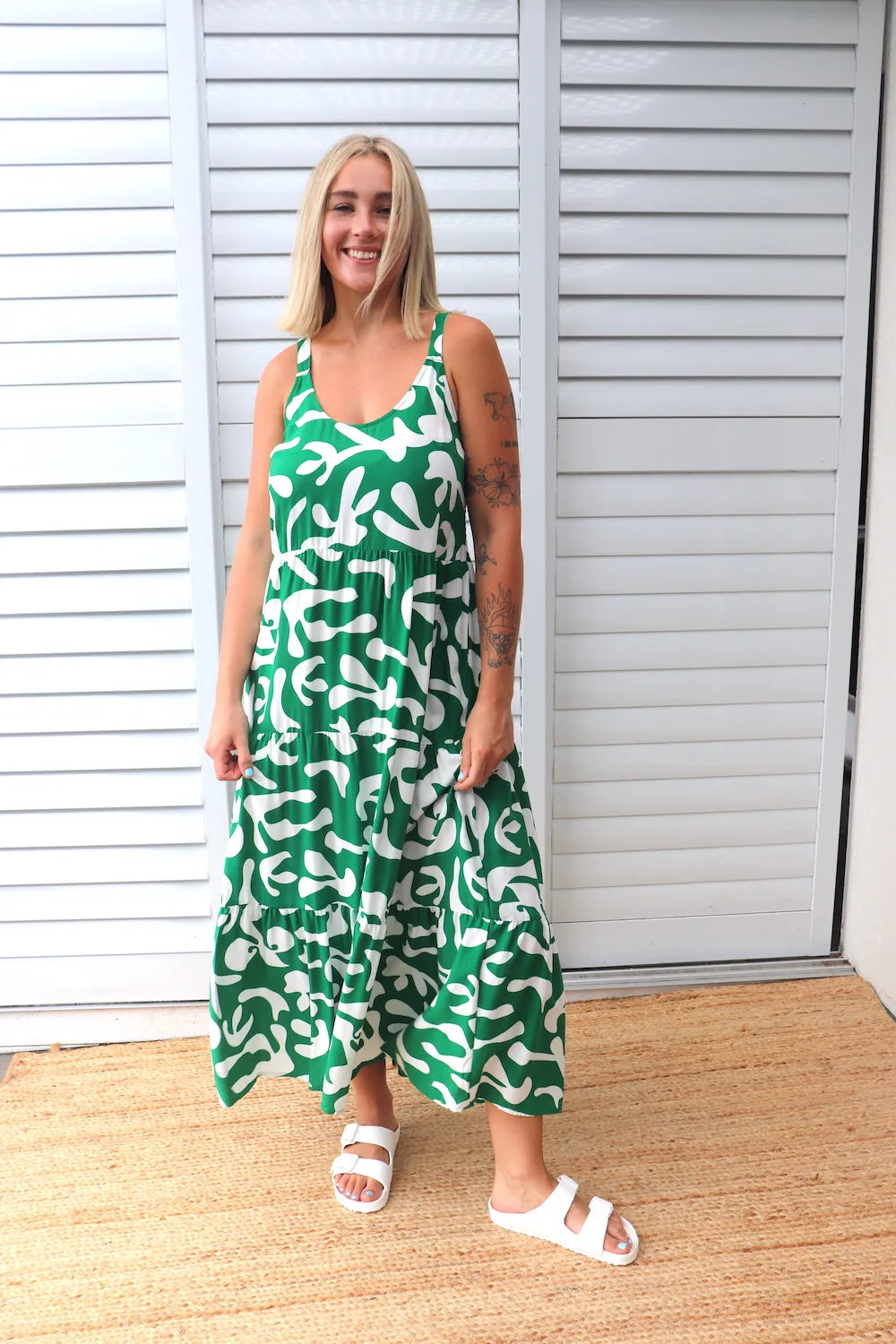 Kate Maxi in Ocean Abstract Green