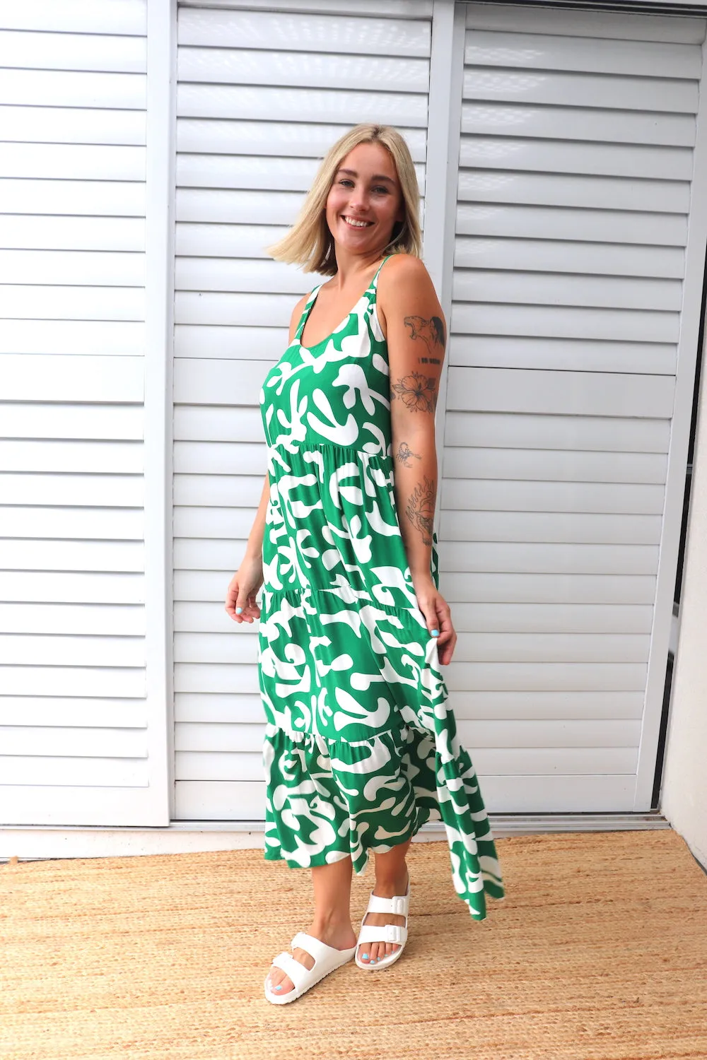 Kate Maxi in Ocean Abstract Green