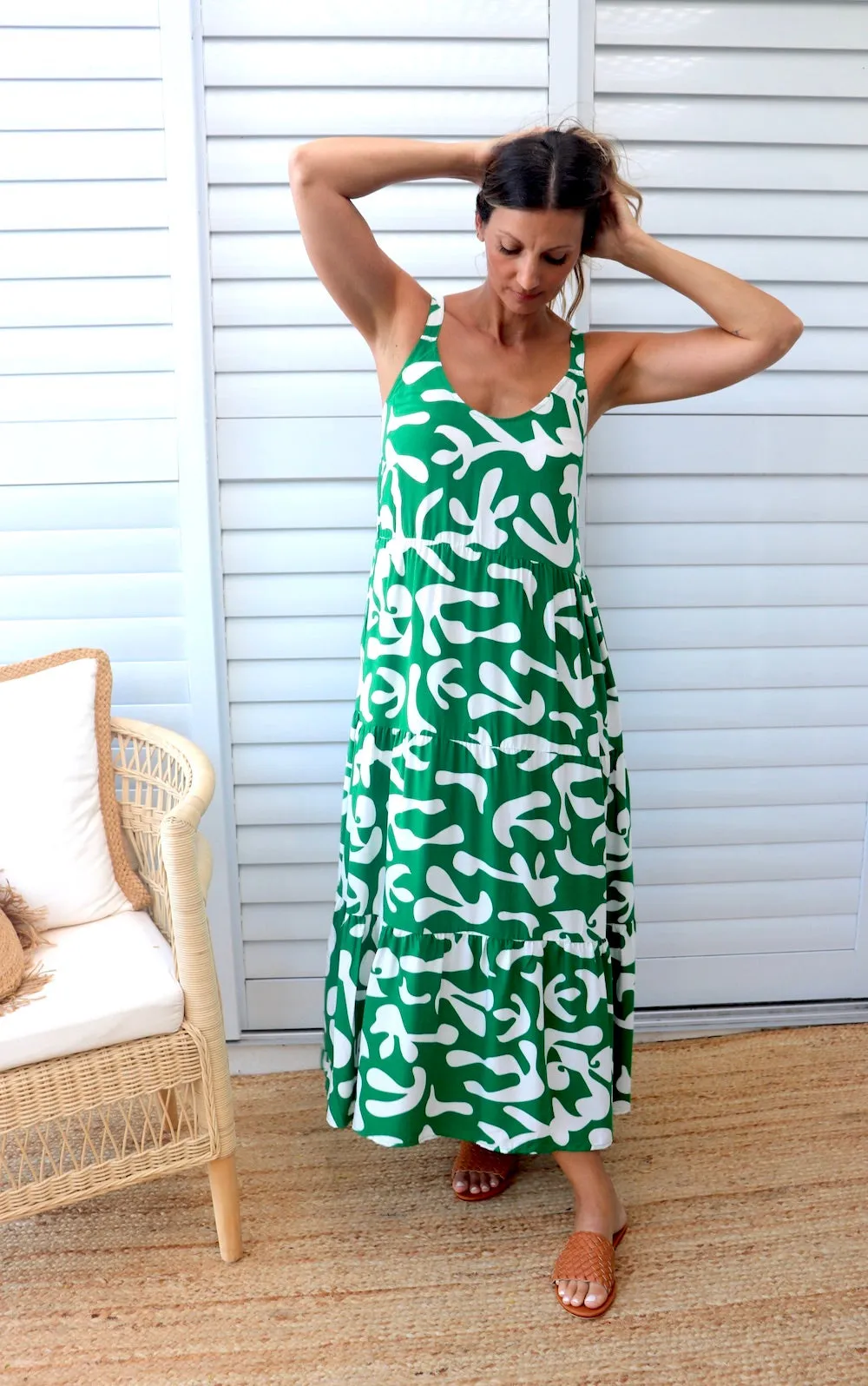 Kate Maxi in Ocean Abstract Green