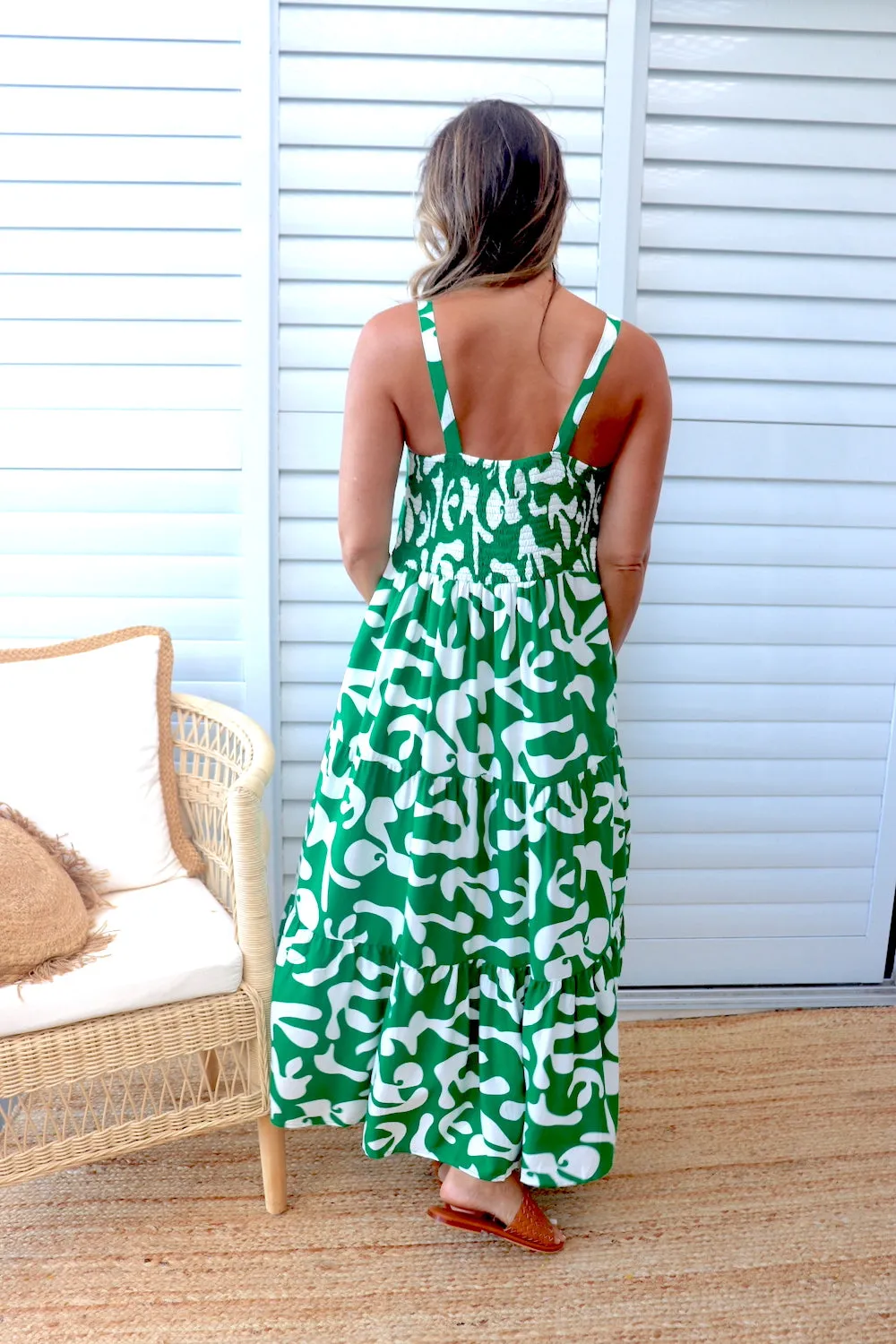 Kate Maxi in Ocean Abstract Green