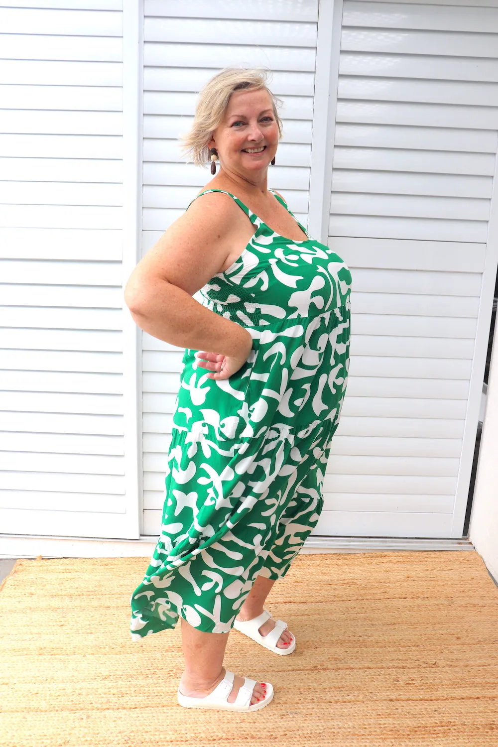 Kate Maxi in Ocean Abstract Green