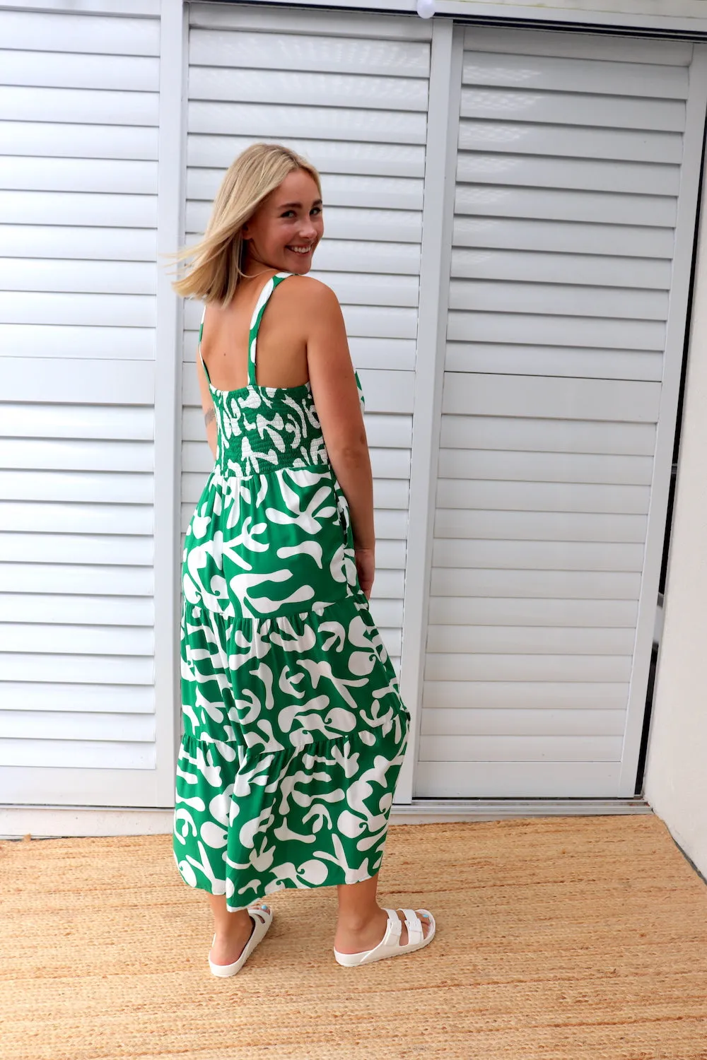 Kate Maxi in Ocean Abstract Green