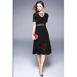 Ketty More Women Stylish Look V-Neck Designed Party Dress-KMWD039