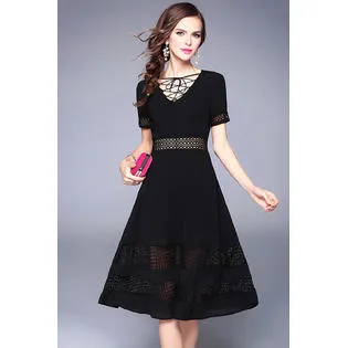 Ketty More Women Stylish Look V-Neck Designed Party Dress-KMWD039