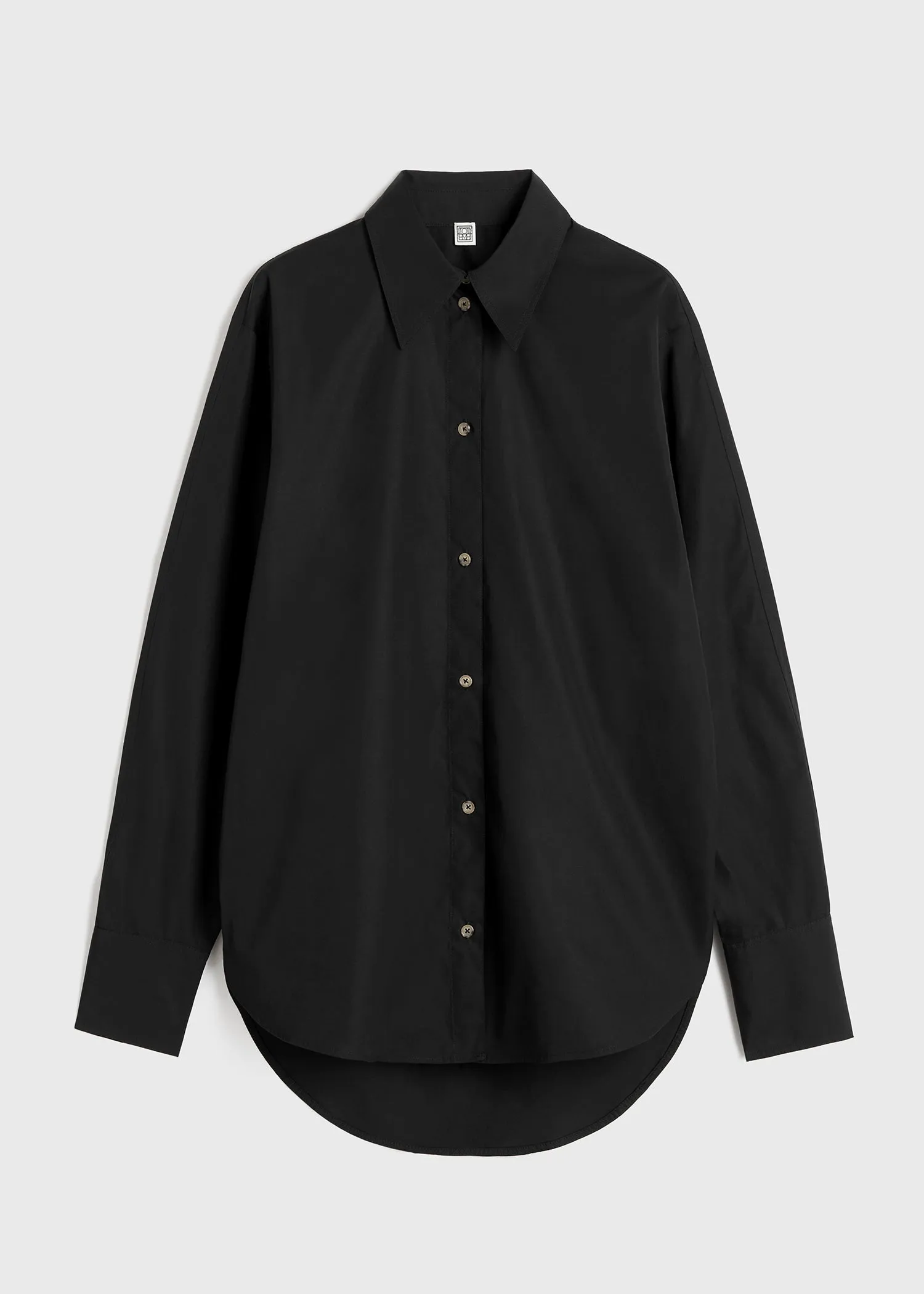 Kimono-sleeve poplin shirt black