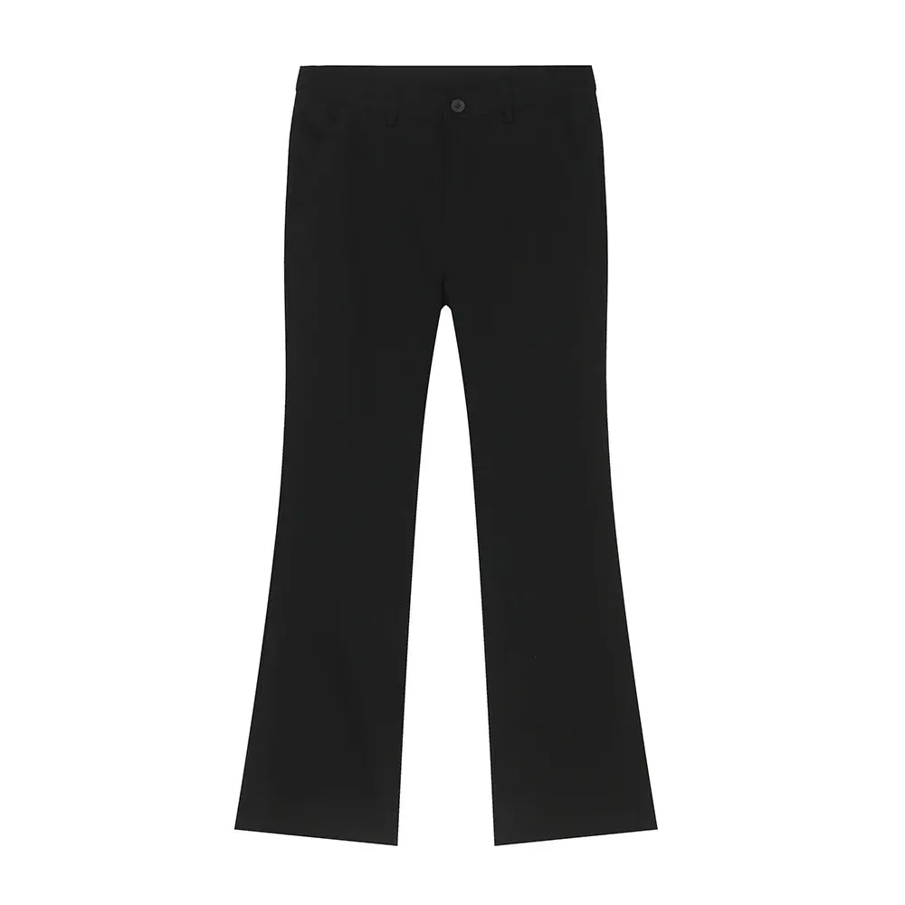 Korean Style Male Suit Pants Boot-cut Button Trousers Solid Color Straight Leg Men's Trousers New Summer Fashion 9C6587