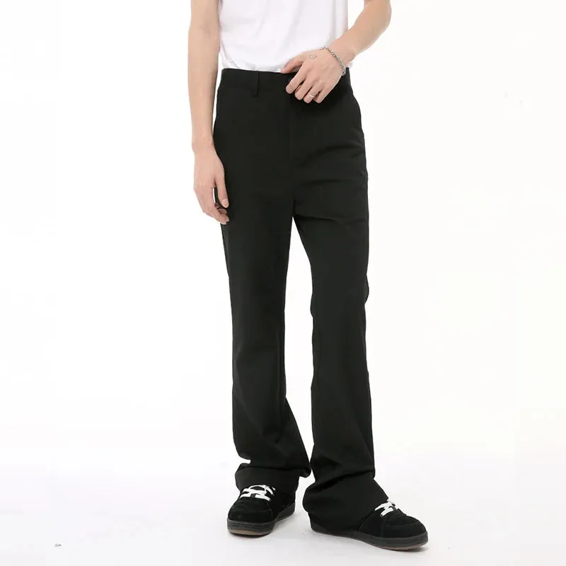 Korean Style Male Suit Pants Boot-cut Button Trousers Solid Color Straight Leg Men's Trousers New Summer Fashion 9C6587