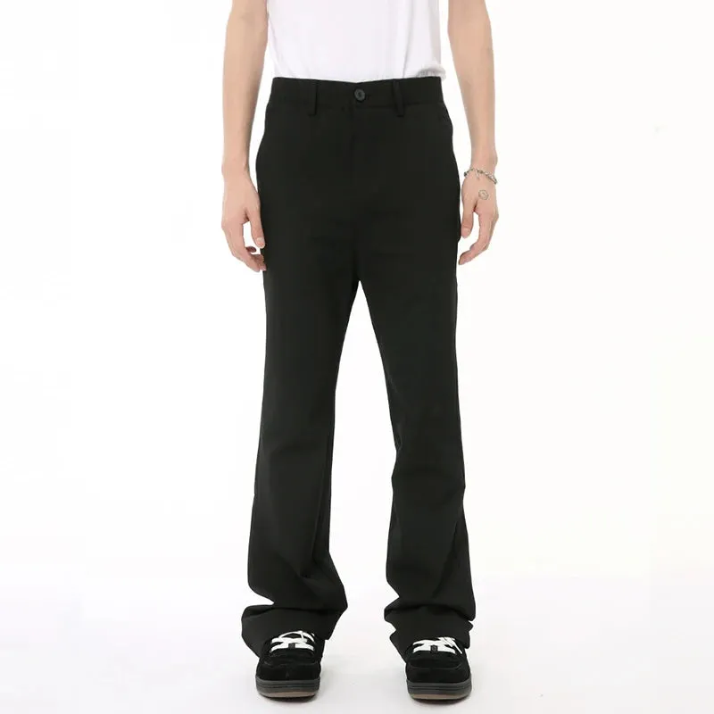 Korean Style Male Suit Pants Boot-cut Button Trousers Solid Color Straight Leg Men's Trousers New Summer Fashion 9C6587