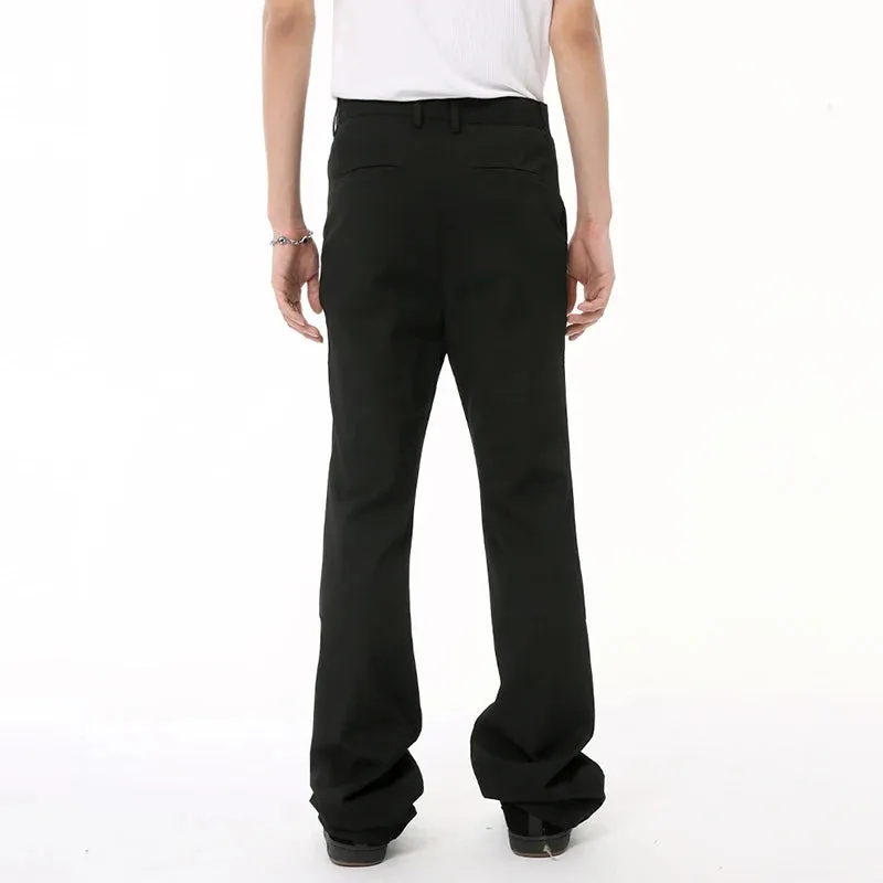 Korean Style Male Suit Pants Boot-cut Button Trousers Solid Color Straight Leg Men's Trousers New Summer Fashion 9C6587