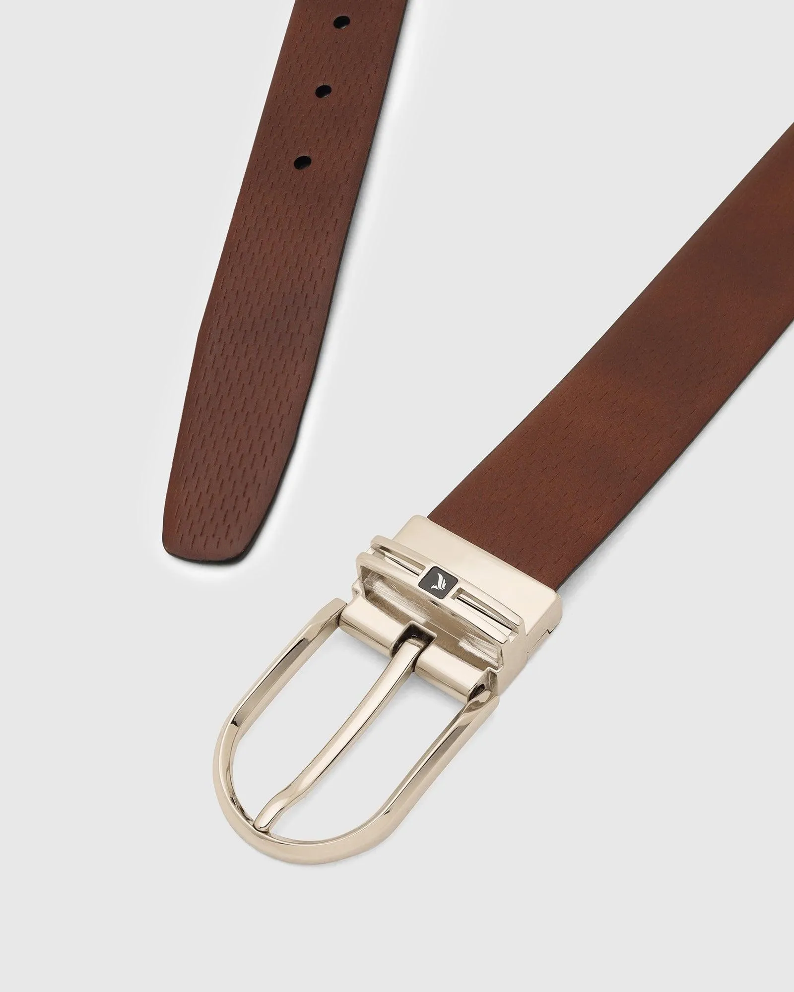 Leather Reversible Black & Brown Textured Belt - Tetra