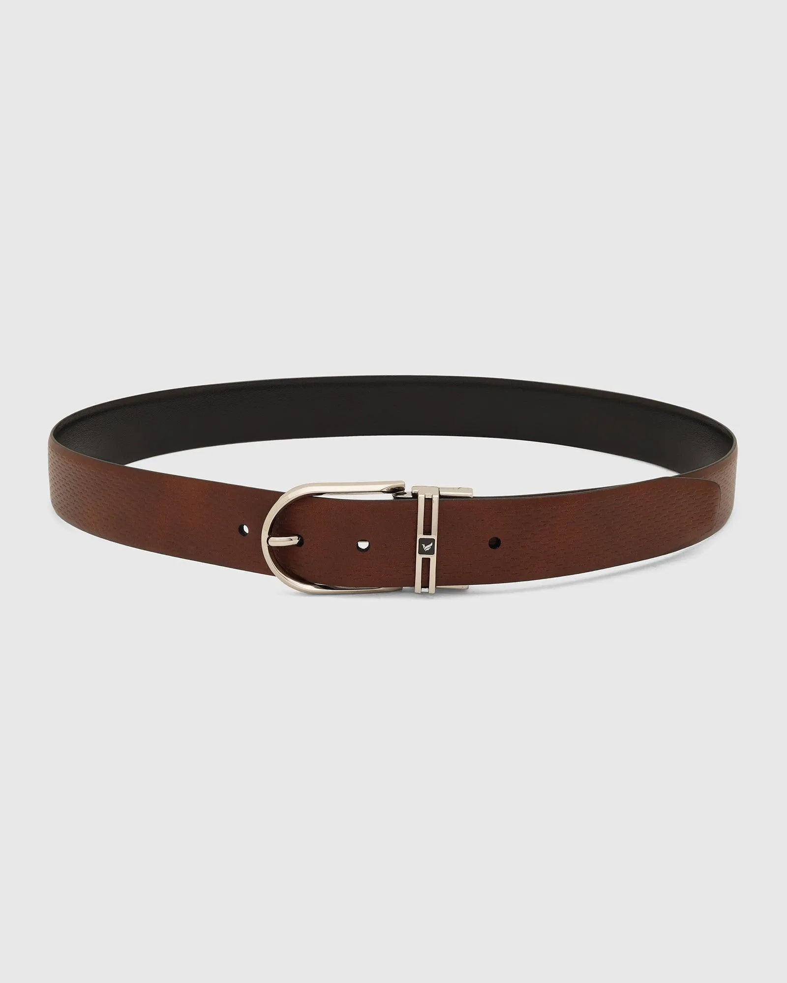 Leather Reversible Black & Brown Textured Belt - Tetra