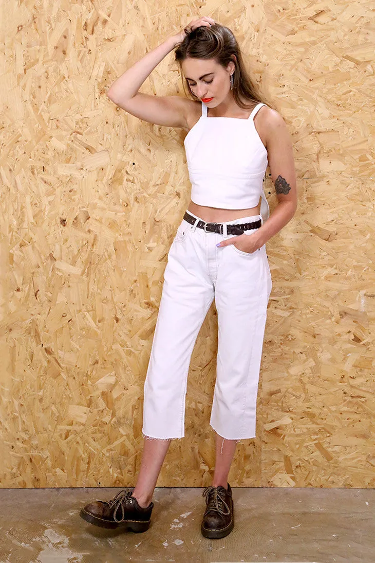 Levi's White Cropped Jeans