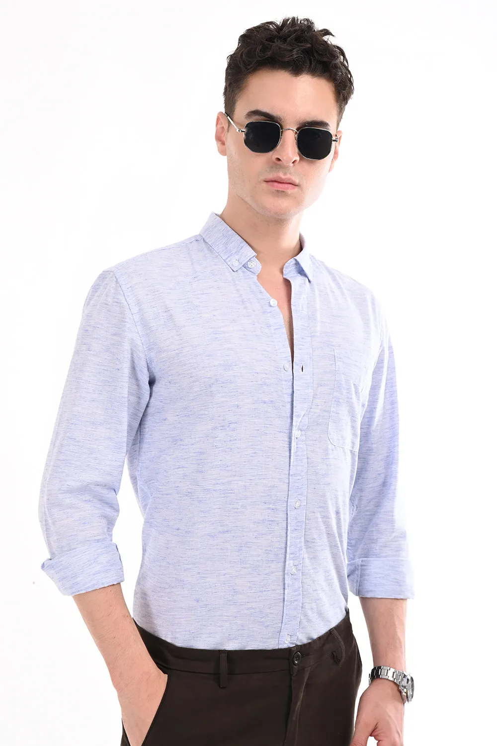 Light Blue Lenin Semi Formal Shirt