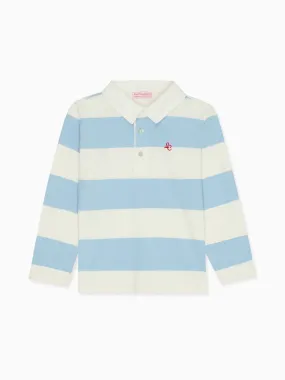 Light Blue Tijo Long Sleeve Boy Rugby Shirt