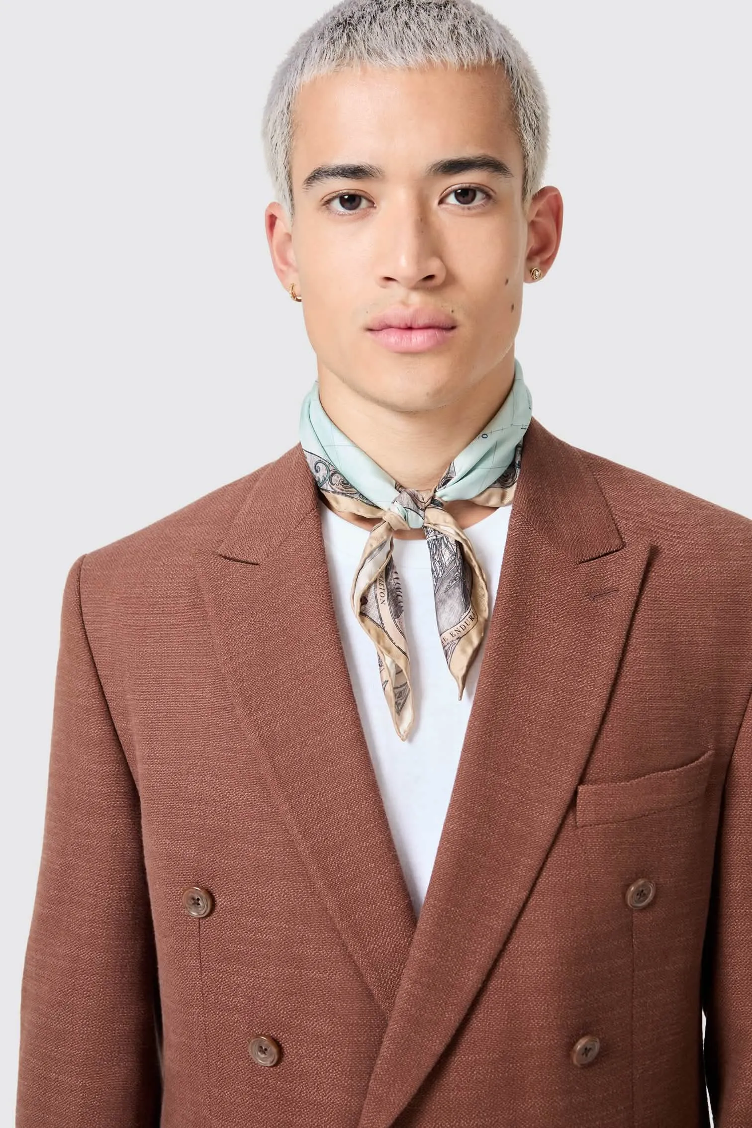 Lisandro Double Breasted Brown Cotton Jacket