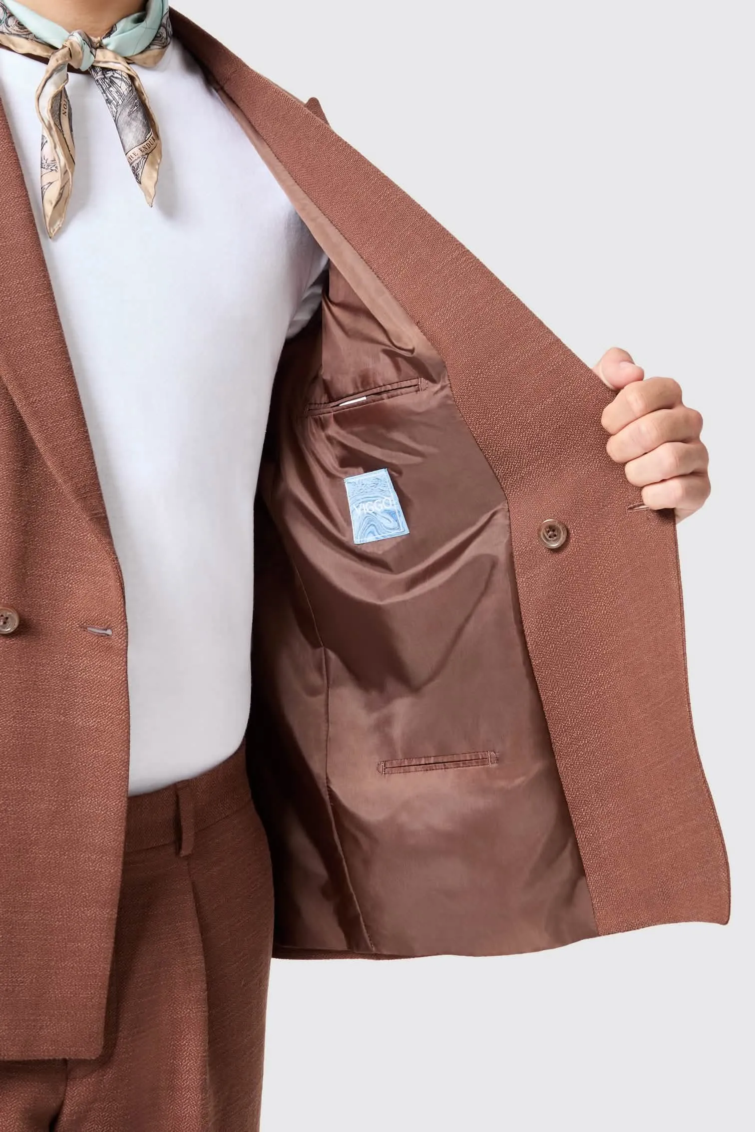 Lisandro Double Breasted Brown Cotton Jacket