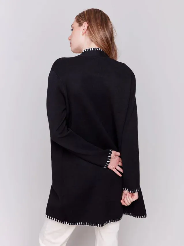 Long Cardigan in Black by Charlie B