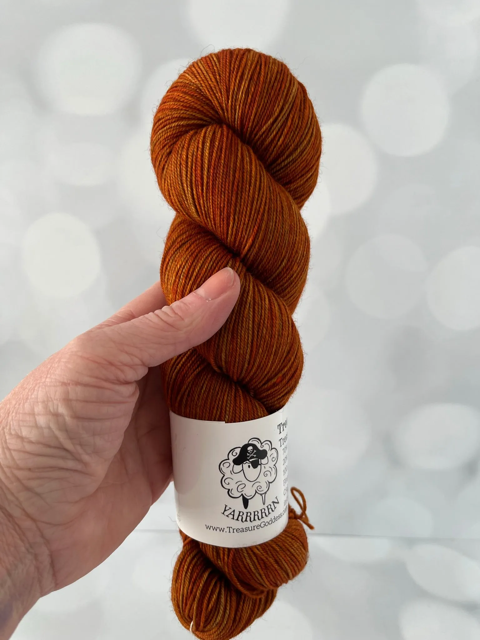 Lusty Wench, Treasured Yak Toes Sock Yarn, orange yarn