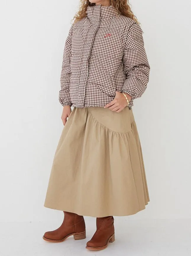 Maeve Midi Skirt - Toast Twill