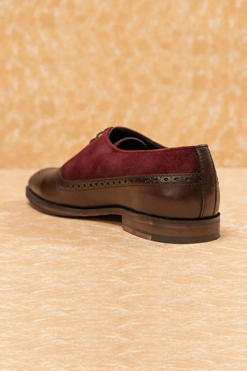 Maroon Classic Lace Up Brogue