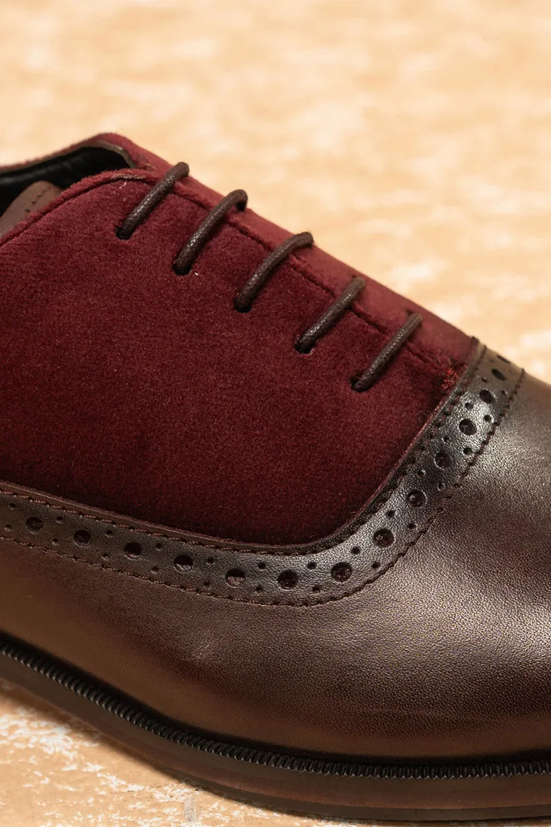 Maroon Classic Lace Up Brogue