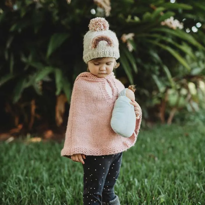 Mauve Rainbow Knit Beanie Hat