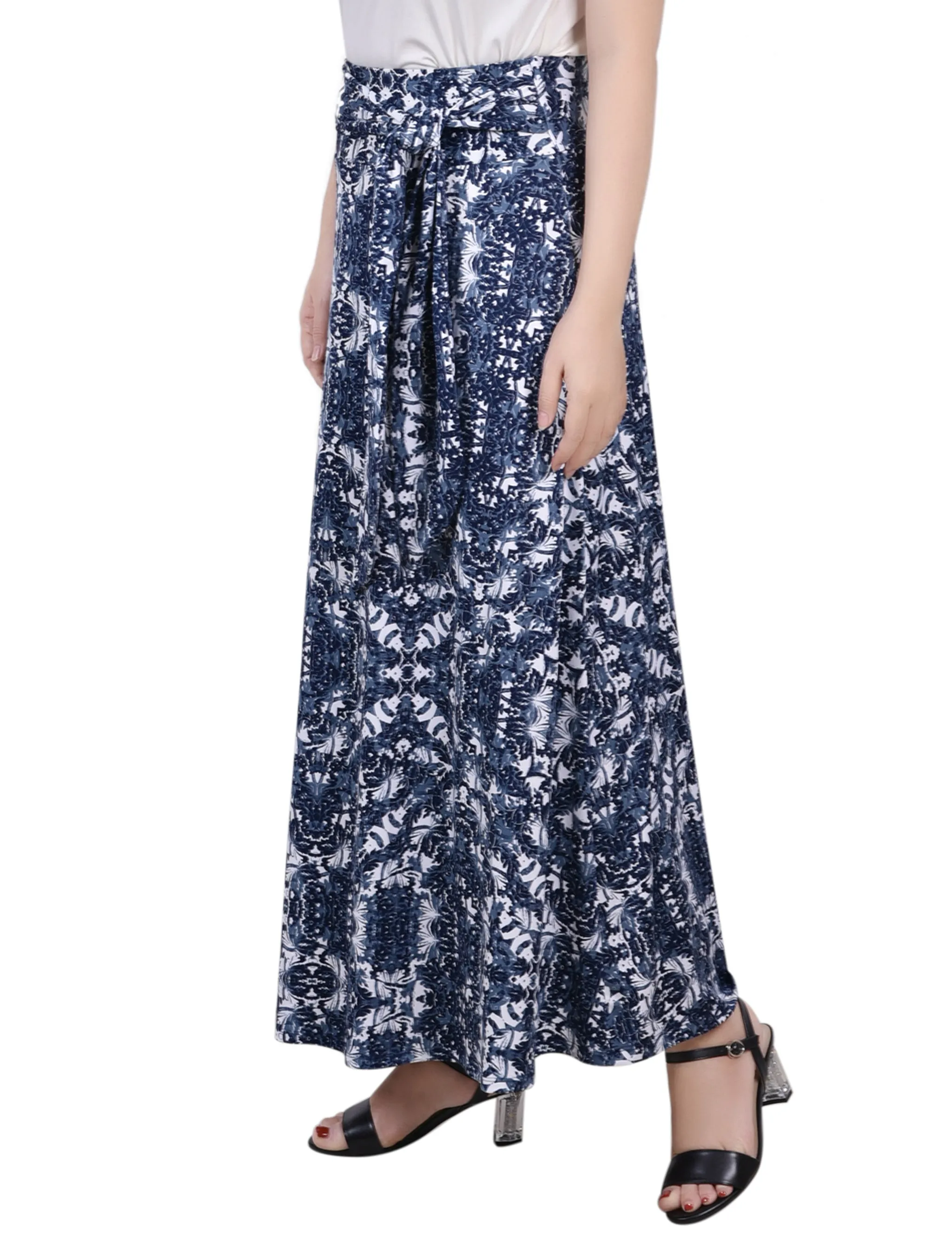 Maxi Skirt With Sash Waist Tie