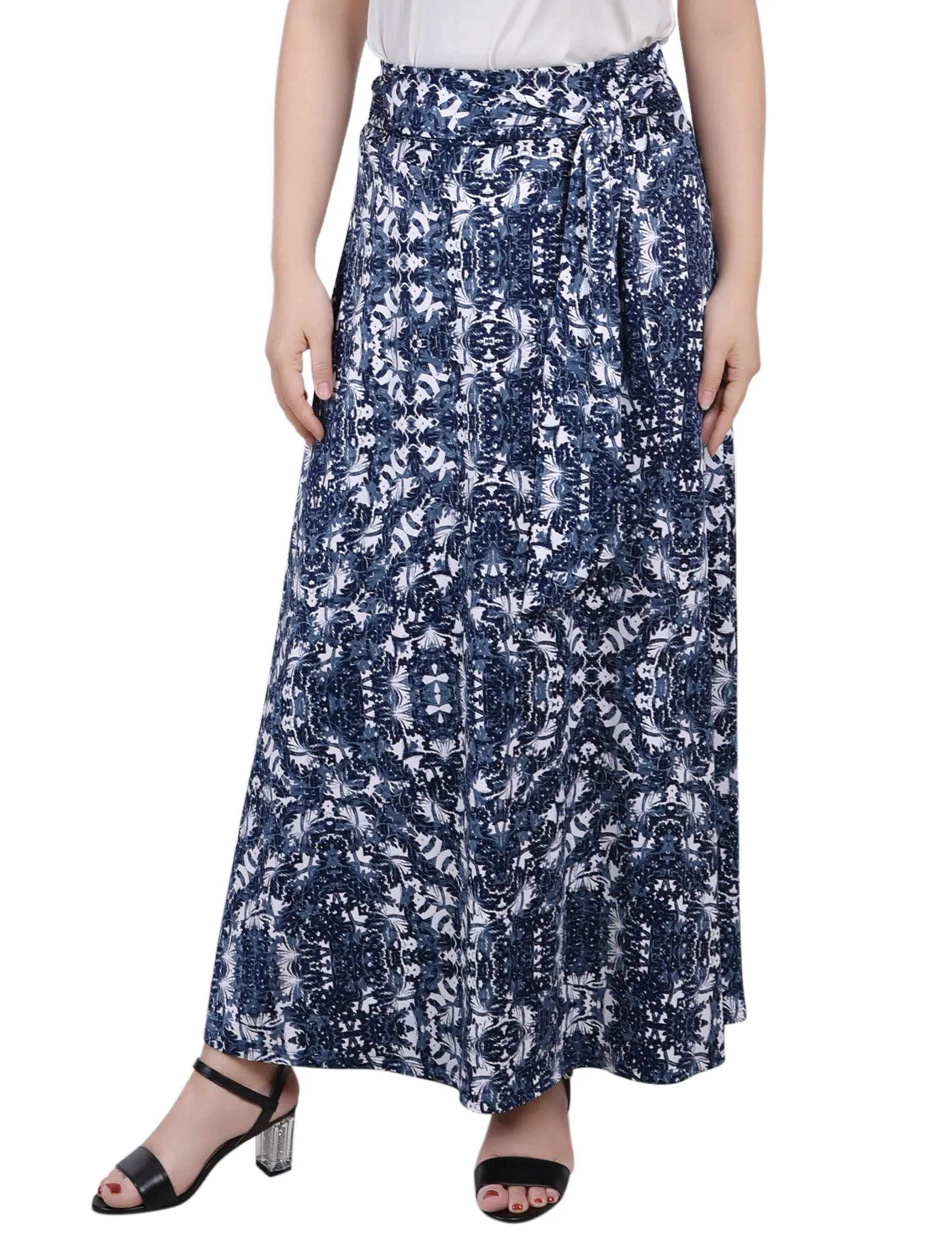 Maxi Skirt With Sash Waist Tie