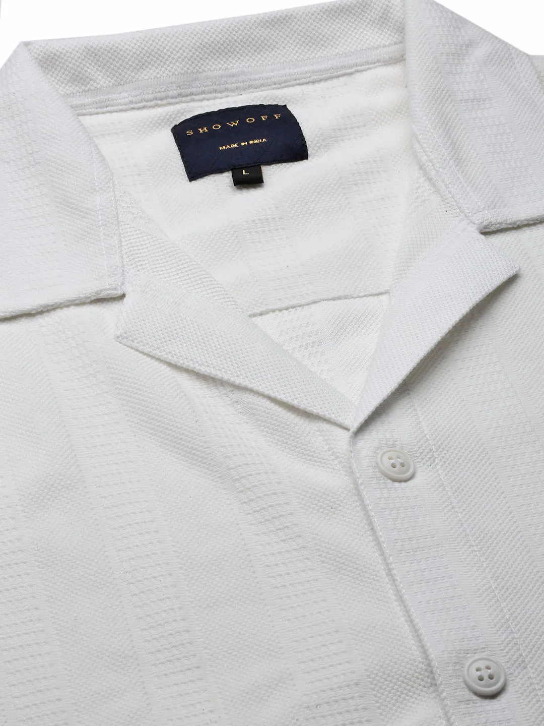 Men Solid White Relaxed Fit Shirt