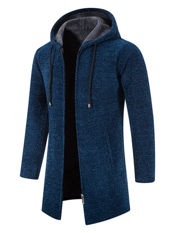 Men's casual  zipper hooded cardigan