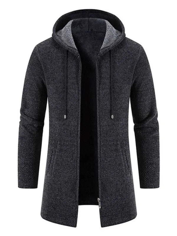 Men's casual  zipper hooded cardigan