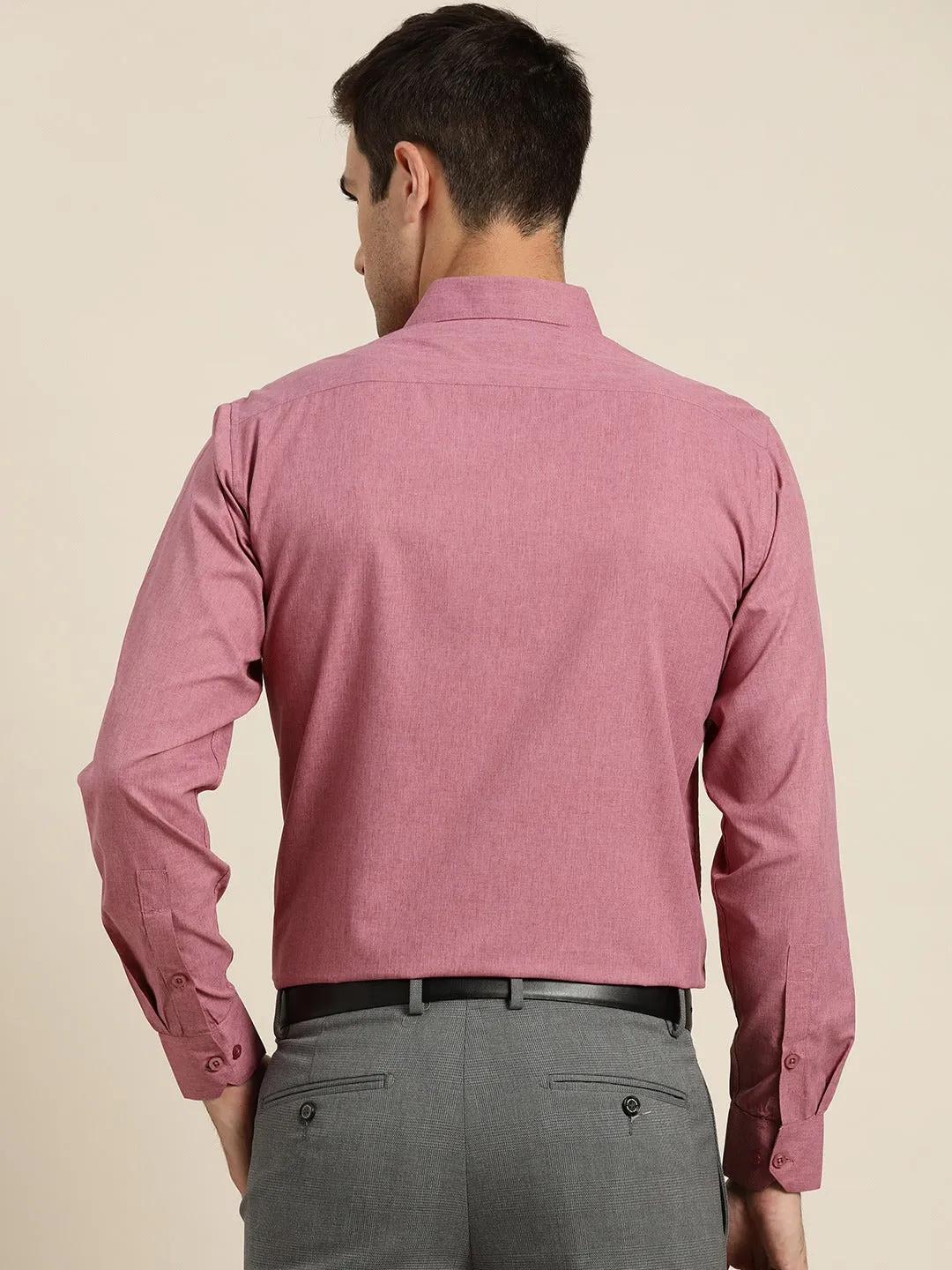 Men's Cotton Magenta Casual Shirt