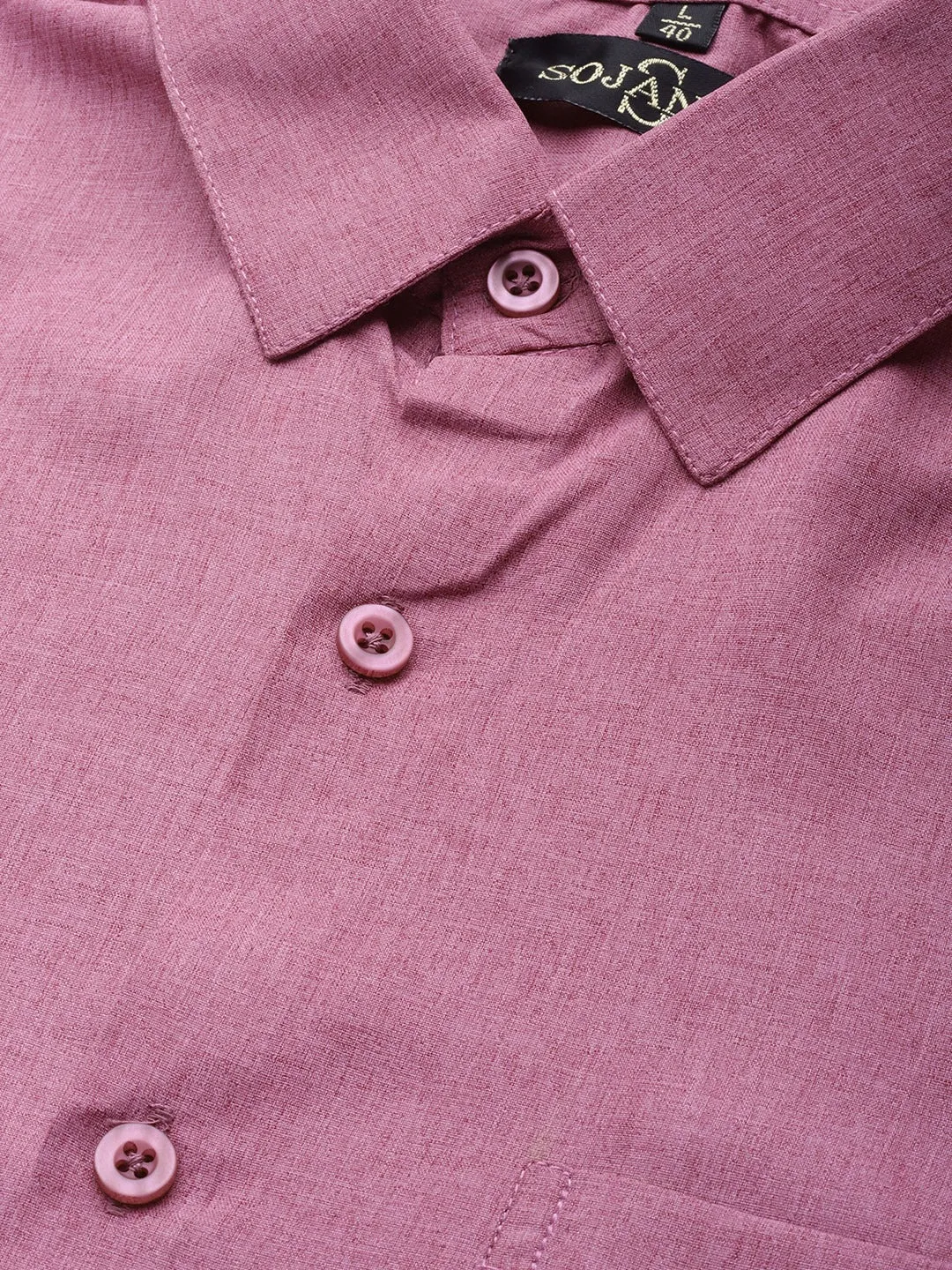 Men's Cotton Magenta Casual Shirt