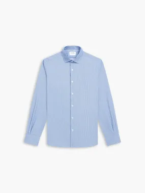 Micro Dogtooth Blue Single Cuff Shirt