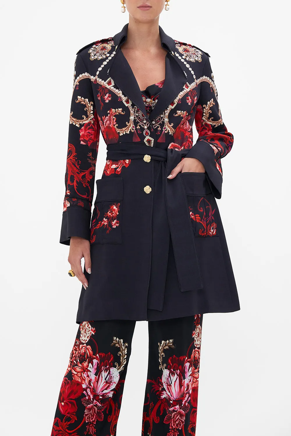 MID LENGTH MILITARY COAT SISTERHOOD OF THE ROSE