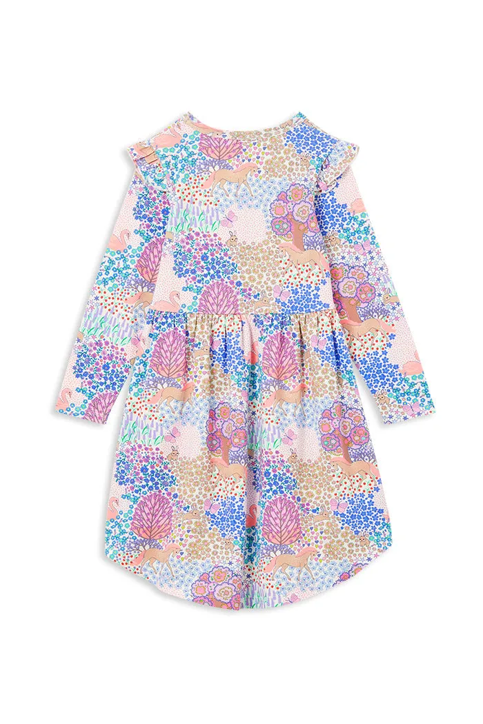 MILKY PATCHWORK HI LO DRESS