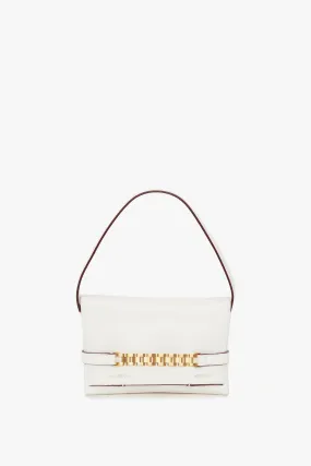 Mini Chain Pouch Bag In White Leather