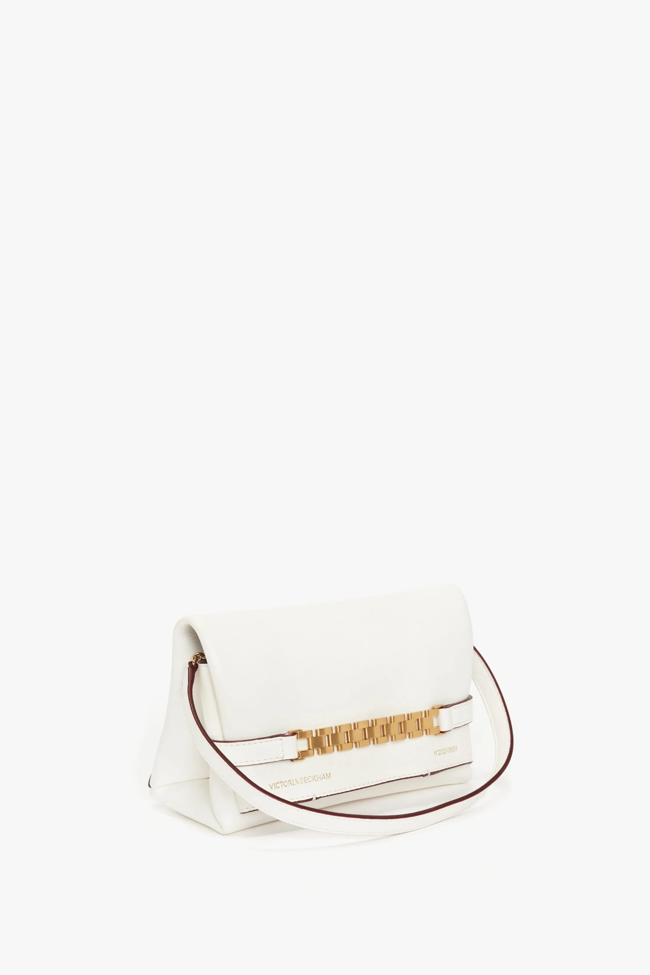 Mini Chain Pouch Bag In White Leather